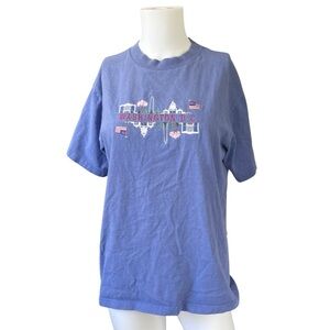 Vintage Washington DC Embroidered Graphic T-shirt Made in USA Cotton Size Medium